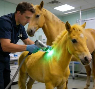 Lasertherapie heilt eine Sehnenentzündung des distalen tiefen Zehenbeugers bei Pferden (Bild 1)